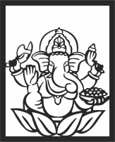Hindu Elephant clipart - fichier DXF SVG CDR coupe, prêt à découper pour plasma routeur laser