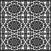 decorative floral pattern square wall panel - Para archivos DXF CDR SVG cortados con láser - descarga gratuita