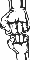 Fist Bumps hands cliparts - Para archivos DXF CDR SVG cortados con láser - descarga gratuita