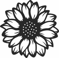 Sunflower flower clipart - Para archivos DXF CDR SVG cortados con láser - descarga gratuita