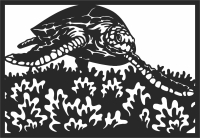 Sea turtle Wildlife wall art - Para archivos DXF CDR SVG cortados con láser - descarga gratuita