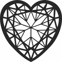 heart geometric art - For Laser Cut DXF CDR SVG Files - free download