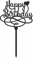 Happy birthday stake - Para archivos DXF CDR SVG cortados con láser - descarga gratuita
