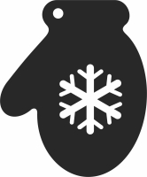 glove ornament Christmas with Snowflake - Para archivos DXF CDR SVG cortados con láser - descarga gratuita