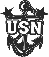 usn anchor wall sign - For Laser Cut DXF CDR SVG Files - free download