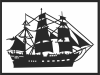 Sailing ship Clipart - For Laser Cut DXF CDR SVG Files - free download