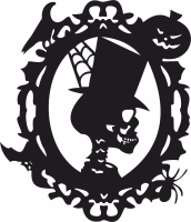 Halloween Skull Mirror Horror - fichier DXF SVG CDR coupe, prêt à découper pour plasma routeur laser