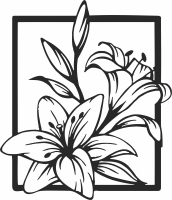 flowers wall art - Para archivos DXF CDR SVG cortados con láser - descarga gratuita