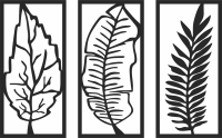 leaves panels wall decor - For Laser Cut DXF CDR SVG Files - free download