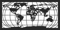 world map wall decors - fichier DXF SVG CDR coupe, prêt à découper pour plasma routeur laser