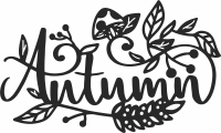 autumn clipart sign - For Laser Cut DXF CDR SVG Files - free download