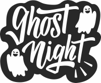 Night Ghost Halloween clipart - fichier DXF SVG CDR coupe, prêt à découper pour plasma routeur laser