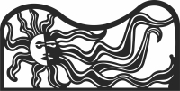 Sun waves Gate wall decors - Para archivos DXF CDR SVG cortados con láser - descarga gratuita