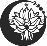 Lotus Flower Wall Art - Para archivos DXF CDR SVG cortados con láser - descarga gratuita