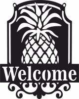 Pineapple Welcome Plaque - Para archivos DXF CDR SVG cortados con láser - descarga gratuita