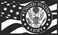 flag United states army logo - fichier DXF SVG CDR coupe, prêt à découper pour plasma routeur laser