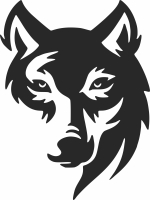 wolf face clipart - For Laser Cut DXF CDR SVG Files - free download