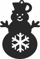 snowman ornament Christmas with Snowflake - Para archivos DXF CDR SVG cortados con láser - descarga gratuita