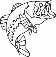 one line fish - For Laser Cut DXF CDR SVG Files - free download