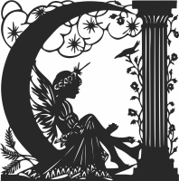 Fairy art decors - For Laser Cut DXF CDR SVG Files - free download