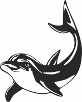 Dolphin silhouette clipart - fichier DXF SVG CDR coupe, prêt à découper pour plasma routeur laser
