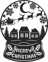 merry christmas snow globe - For Laser Cut DXF CDR SVG Files - free download