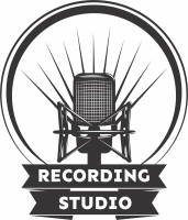 record player studio logo sign - Para archivos DXF CDR SVG cortados con láser - descarga gratuita