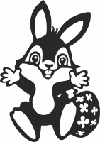 happy easter egg bunny clipart - For Laser Cut DXF CDR SVG Files - free download