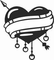 valentines Day Heart arrow - Para archivos DXF CDR SVG cortados con láser - descarga gratuita
