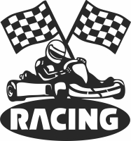 karting gokart racer clip art - For Laser Cut DXF CDR SVG Files - free download