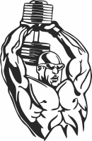 tricep muscle bodybuilding wokouts clipart - Para archivos DXF CDR SVG cortados con láser - descarga gratuita