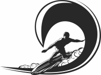 Surfboard Wave Surfer clipart - fichier DXF SVG CDR coupe, prêt à découper pour plasma routeur laser