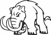 mammoth mascot elephant clipart - fichier DXF SVG CDR coupe, prêt à découper pour plasma routeur laser
