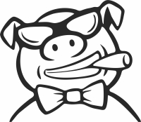 Pig boss clipart - Para archivos DXF CDR SVG cortados con láser - descarga gratuita