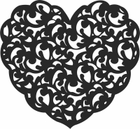 Hearts leaves tree wall arts - For Laser Cut DXF CDR SVG Files - free download