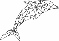 Geometric Polygon dolphin - fichier DXF SVG CDR coupe, prêt à découper pour plasma routeur laser