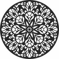 Round Decorative mandala pattern - For Laser Cut DXF CDR SVG Files - free download