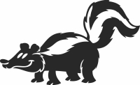 skunk animal clipart - fichier DXF SVG CDR coupe, prêt à découper pour plasma routeur laser