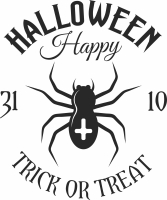 happy halloween trick or treat spider clipart - Para archivos DXF CDR SVG cortados con láser - descarga gratuita