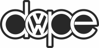 volkswagen dope Logo - For Laser Cut DXF CDR SVG Files - free download