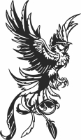 phoenix eagle cliparts - fichier DXF SVG CDR coupe, prêt à découper pour plasma routeur laser
