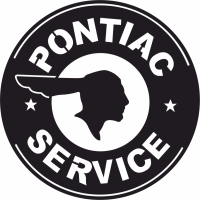 Pontiac Chief and Service Logo Collectible - fichier DXF SVG CDR coupe, prêt à découper pour plasma routeur laser