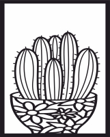 cactus Succulents Plant pot - For Laser Cut DXF CDR SVG Files - free download