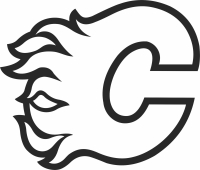Calgary Flames  ice hockey NHL team logo - For Laser Cut DXF CDR SVG Files - free download