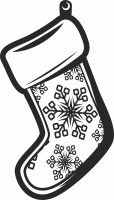christmas sock clipart - For Laser Cut DXF CDR SVG Files - free download