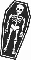 Coffin with skull halloween cliparts - Para archivos DXF CDR SVG cortados con láser - descarga gratuita