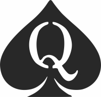 Queen of Spades clipart - Para archivos DXF CDR SVG cortados con láser - descarga gratuita