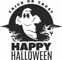 Happy halloween ghost clipart - Para archivos DXF CDR SVG cortados con láser - descarga gratuita