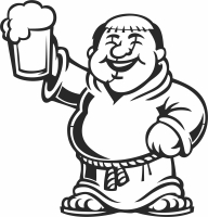 Beer Monk cartoon clipart - For Laser Cut DXF CDR SVG Files - free download