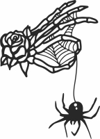 skeleton hand spider silhouette - fichier DXF SVG CDR coupe, prêt à découper pour plasma routeur laser